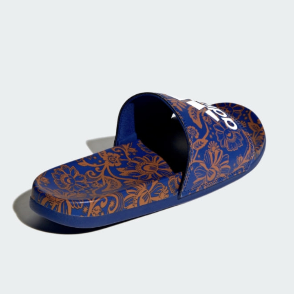 NIB FARM Rio Slide Sandals Adidas Collab Vibrant Blue Floral Women's Size 8 - Picture 4 of 16